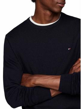 Camisola Tommy Hilfiger Core Essential azul marinho para homem.
