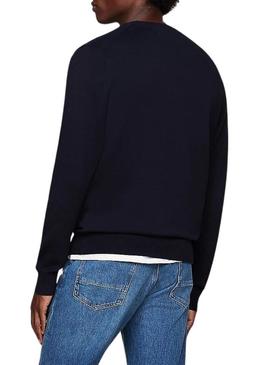 Camisola Tommy Hilfiger Core Essential azul marinho para homem.