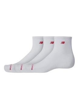 Pacote de meias New Balance brancas para mulheres e homens.