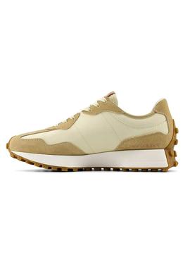 Sapatilhas New Balance 327 bege e rosa para mulher.
