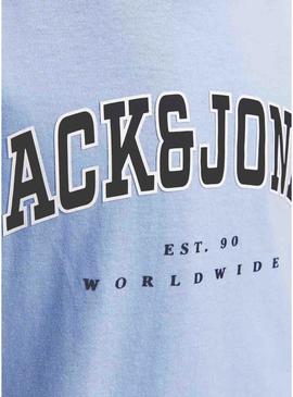 Camiseta Jack and Jones Caleb azul para criança.