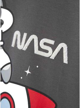 Camisa Name It Dalum Nasa cinza para menino