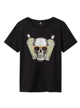 Camiseta Name It Tantan preta para menino.