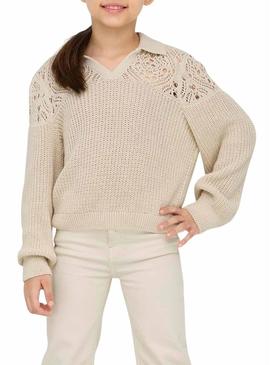 Camisola apenas Meryl bege para menina