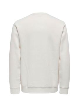 Moletom Only and Sons Dawson bege para homem.