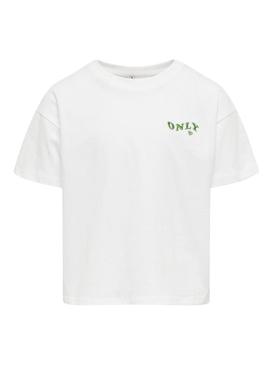 Camisa Only Kids Maiken branca para menina.
