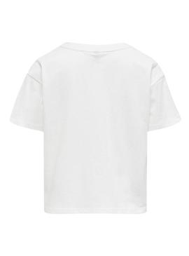 Camisa Only Kids Maiken branca para menina.