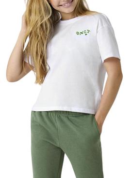 Camisa Only Kids Maiken branca para menina.