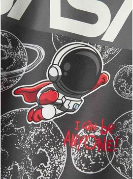 Moletom Name It Daim Nasa cinza para menino.