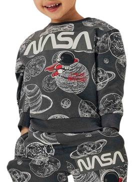 Moletom Name It Daim Nasa cinza para menino.