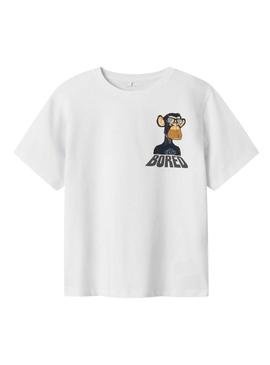 Camiseta Name It Dyn Bored branca para menino