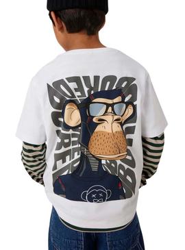 Camiseta Name It Dyn Bored branca para menino