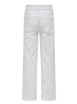 Calça Only Kids Sylvie branca para menina.