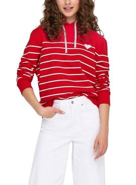 Moletom Only Ladelle vermelho para mulher.