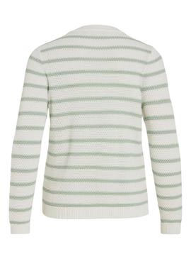 Camisola Vila Vidalo branca e verde para mulher.