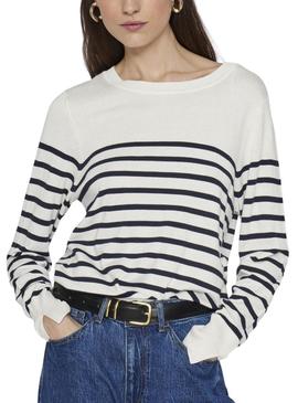 Jersey Vila Viwennie branco e azul para mulher.