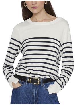 Jersey Vila Viwennie branco e azul para mulher.