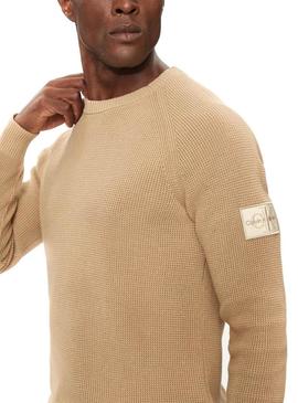 Jersey Calvin Klein Jeans Easy bege para homem