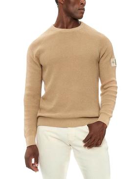 Jersey Calvin Klein Jeans Easy bege para homem
