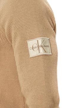 Jersey Calvin Klein Jeans Easy bege para homem