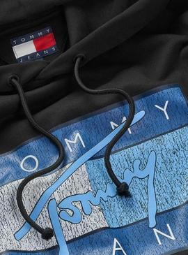 Moletom Tommy Jeans DNA preto para homem.