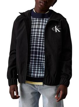 Corta-vento Calvin Klein Jeans preto para criança