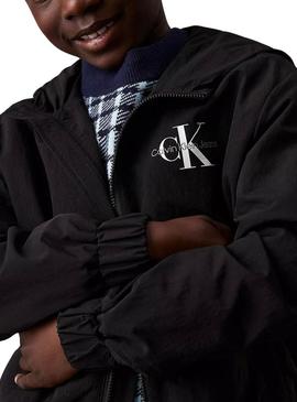 Corta-vento Calvin Klein Jeans preto para criança