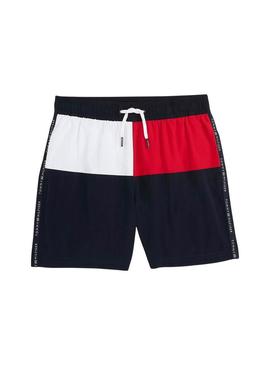 Fato de banho Tommy Hilfiger Flag azul marinho para criança