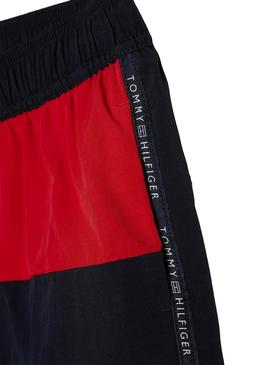 Fato de banho Tommy Hilfiger Flag azul marinho para criança