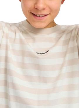 Camiseta Jack and Jones Vesterbro bege para criança.