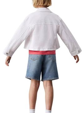 Jaqueta jeans Calvin Klein branca para menina
