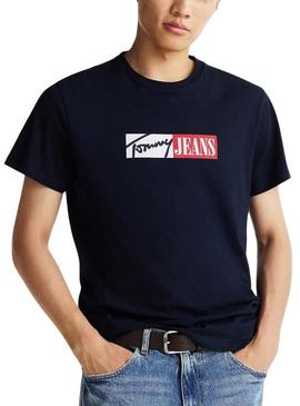Camiseta Tommy Jeans Entry Graphic marinho para homem