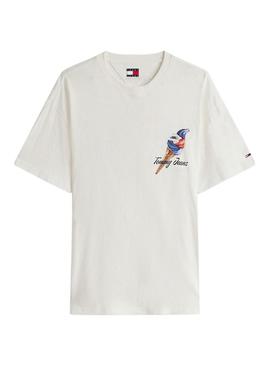 Camiseta Tommy Jeans Novelty sorvete bege para homem