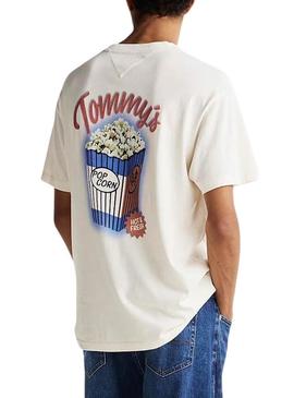 Camiseta Tommy Jeans Novelty bege para homens.