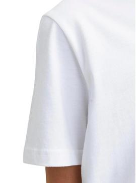 Camiseta Jack and Jones Beau branca para criança.