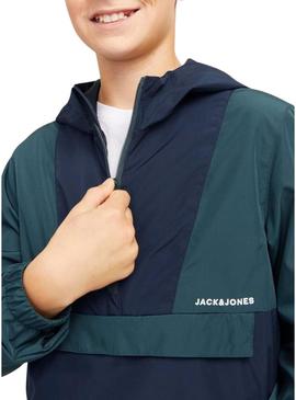 Corta-vento Jack and Jones Packable marinho criança