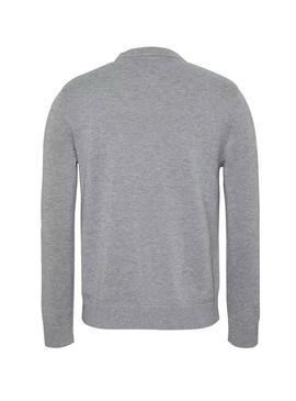 Camisola Tommy Jeans Linear cinza para homem.
