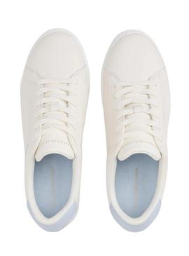 Sapatilhas Tommy Hilfiger Essential Court branco para mulher.