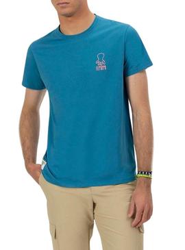 Camisa El Pulpo Café azul para homem.