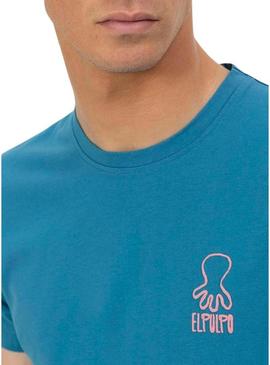 Camisa El Pulpo Café azul para homem.