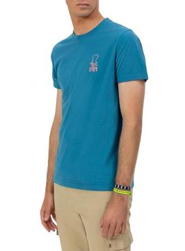 Camisa El Pulpo Café azul para homem.