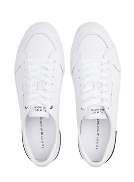 Tênis Tommy Hilfiger Core Corporate branco para homem.