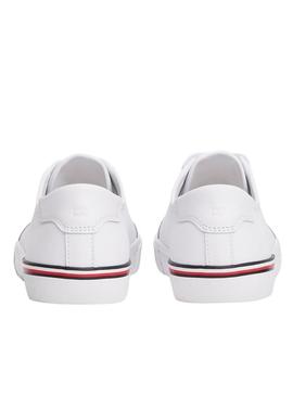 Tênis Tommy Hilfiger Core Corporate branco para homem.