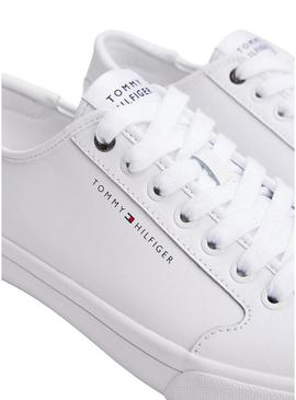 Tênis Tommy Hilfiger Core Corporate branco para homem.