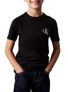 Camiseta Calvin Klein Jeans Monologo preto kids