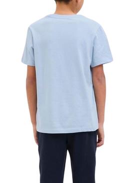Camisa Jack and Jones Palm azul para criança