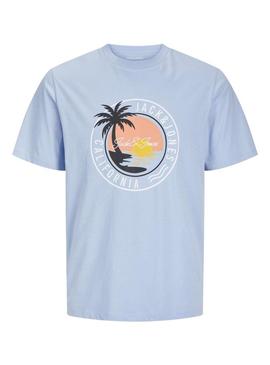 Camisa Jack and Jones Palm azul para criança