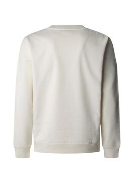 Moletom Pepe Jeans Dalter Crew branco para homem.