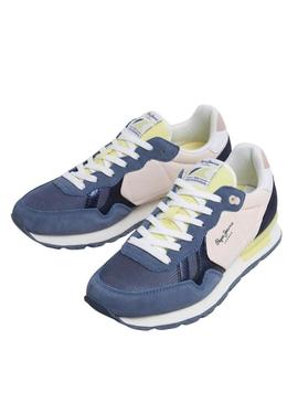 Tênis Pepe Jeans Brit Camp azul para mulher.