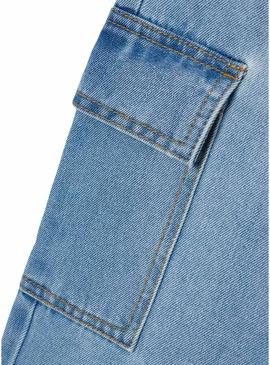 Calça jeans Name It Rose cargo para menina.